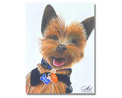 Custom Pet Portrait Original Acrylic Painting Hand Painted from Photo with Certificate of Authenticity by Art by Wanda Wray - image5